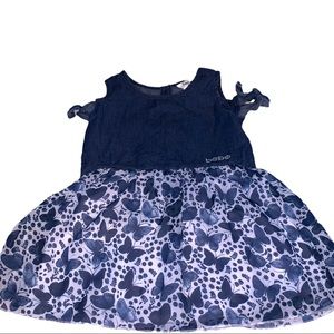 BEBE size 6X GIRLS DRESS. Blue butterfly. EUC